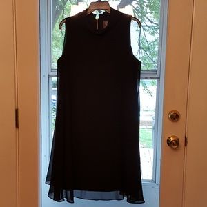 Black chiffon swing dress